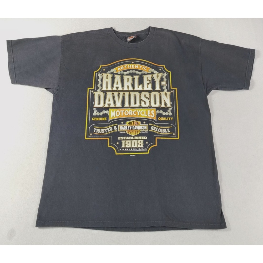 Harley Davidson Shirt Mens XL Black Motorcycles Reno Bowling Bikercore Moto - Picture 2 of 10